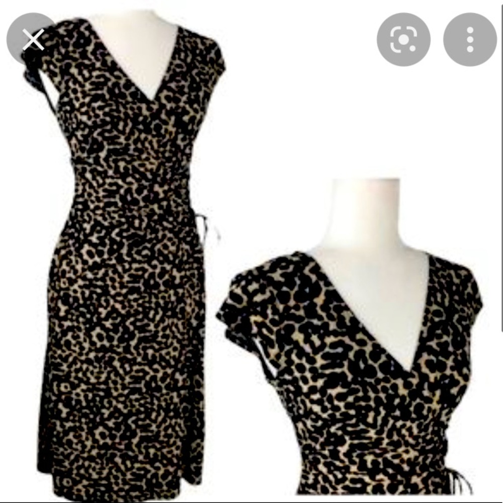 Jones Wear Animal print faux wrap dress